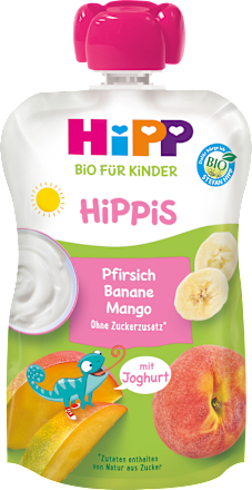 Quetschie Pfirsich Banane Mango mit Joghurt ab 1 Jahr HiPP