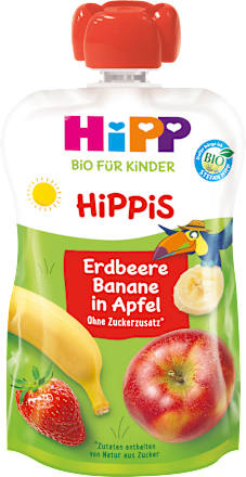 Quetschie Hippis Erdbeere-Banane in Apfel ab 1 Jahr HiPP