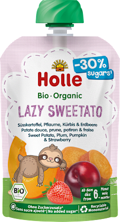 Quetschie Lazy Sweetato Süßkartoffel, Pflaume, Kürbis & Erdbeere ab dem 6. Monat Holle