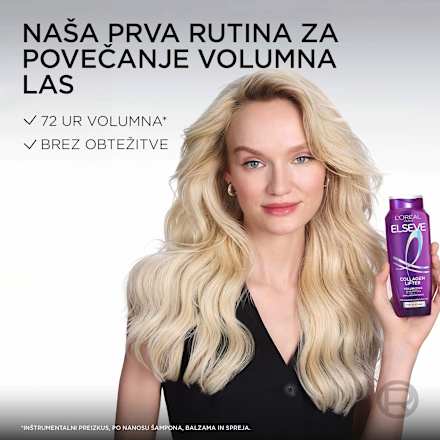 Šampon za tanke lase brez volumna Collagen Lifter L'ORÉAL PARiS ELSEVE