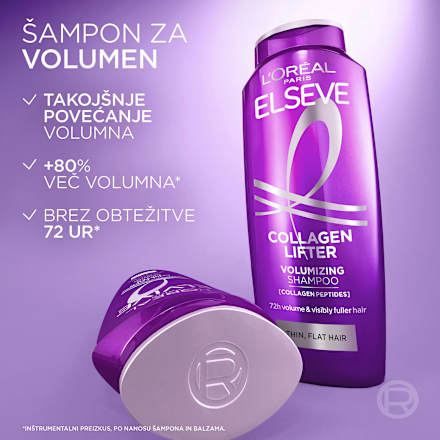 Šampon za tanke lase brez volumna Collagen Lifter L'ORÉAL PARiS ELSEVE