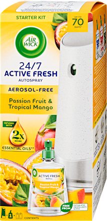 Automatski osvježivač zraka komplet Active Fresh– Passion Fruit & Tropical Mango AIR WICK