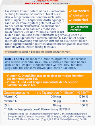 Vitamin C 1000mg + Zink Direct 20 St Doppelherz