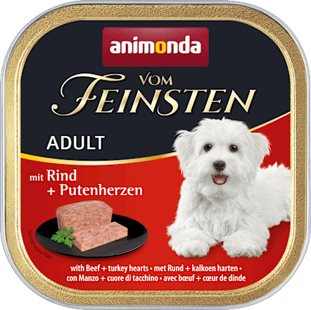 Nassfutter Hund mit Rind & Putenherzen animonda VOM FEINSTEN
