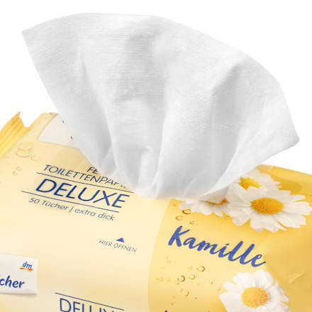 Feuchtes Toilettenpapier Deluxe Kamille (2x50 Stück) Sanft&Sicher