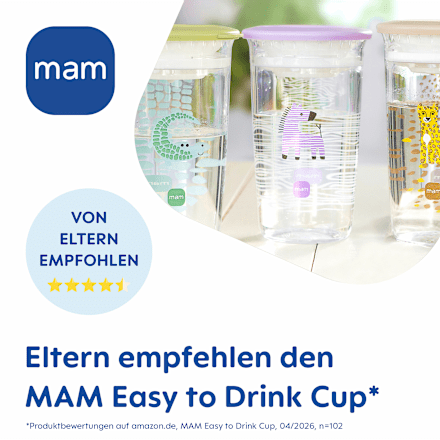 Trinkbecher Easy to Drink lila/beige, ab 8. Monat, 290 ml mam