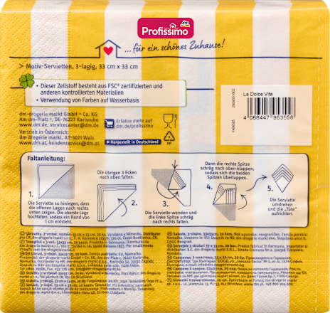 Serviette "La Dolce Vita" (33x33cm) Profissimo