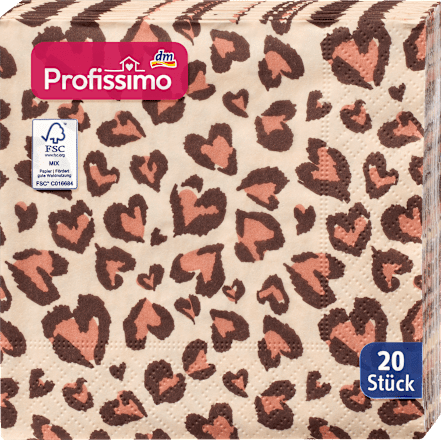 Serviette "Leo Heart" 25x25cm Profissimo