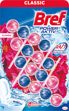 Ароматизатор за тоалетна Power Aktiv Flower, 4X50g Bref