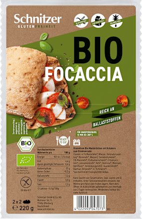 Brötchen Bio Focaccia glutenfrei (2x2 Stück) Schnitzer