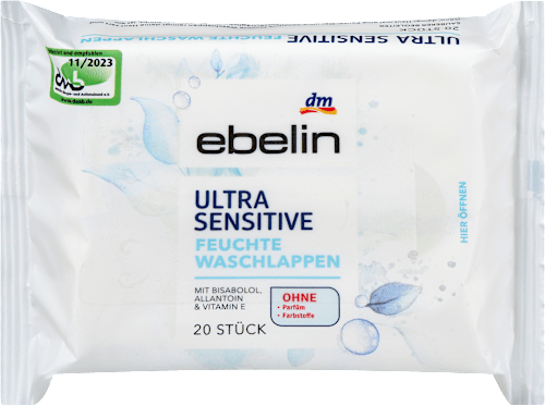 Vlažni robčki za čiščenje obraza Ultra Sensitive  ebelin