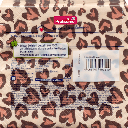 Servietten Leo Heart 25 x 25 cm Profissimo