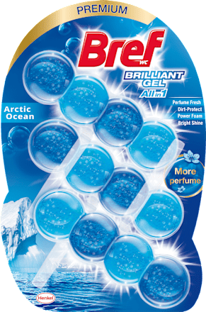 Ароматизатор за тоалетна Brilliant Gel, Arctic Ocean, 3X42g Bref