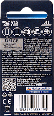 Speicherkarte Micro SDXC Paradies