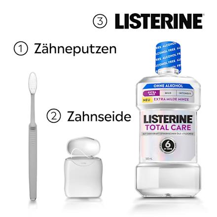Mundspülung Total Care Extra Milde Minze alkoholfrei Listerine