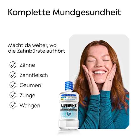 Mundspülung Cool Mint Extra Milde Minze alkoholfrei Listerine