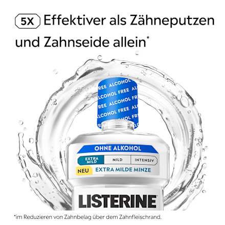 Mundspülung Cool Mint Extra Milde Minze alkoholfrei Listerine