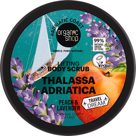 Liftingový telový peeling Thalassa Adriatica s broskyňou a levanduľou organic shop
