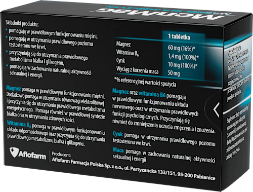 Suplement diety magnez dla mężczyzn, tabletki MENMAG