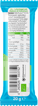 Baton ovăz, curmale și cocos ECO 12+  pumpkin organics