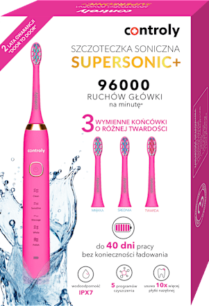 Szczoteczka soniczna Supersonic Plus, różowa controly