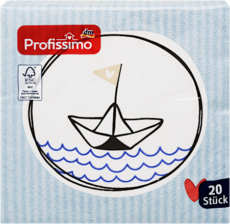 Servietten Papierboot 25 x 25 cm Profissimo