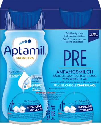Anfangsmilch Pre trinkfertig von Geburt an Aptamil