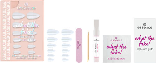 what the fake! manikir set, veštački nokti – 01 Glazed  essence