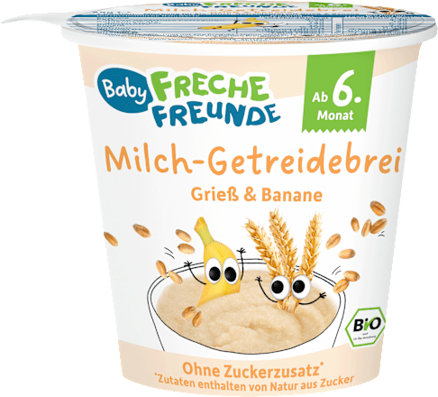 Getreidebrei Milch Grieß & Banane ab dem 6. Monat Freche Freunde