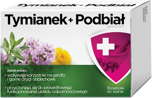 Suplement diety Tymianek + Podbiał, pastylki do ssania AFLOFARM
