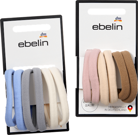 Haargummis weich, blau/rosa ebelin