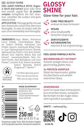 Shampoo Glossy Shine Santé naturally.