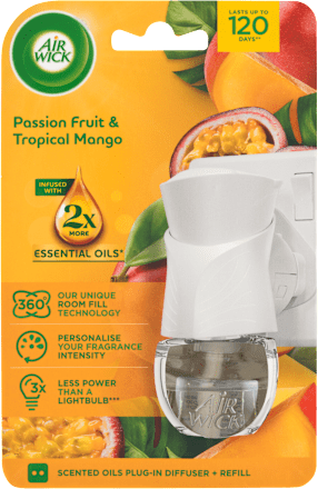 Električni osvježivač zraka komplet Essential Oils – Passion Fruit & Tropical Mango AIR WICK