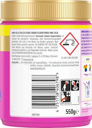 Fleckenentferner Wäsche Booster Pulver Vanish Oxi Action