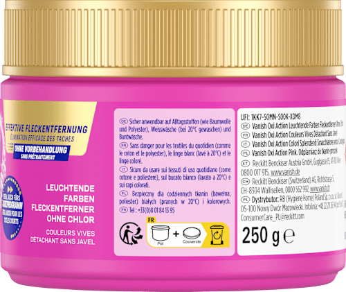 Fleckenentferner Pulver Oxi Action Pink Vanish