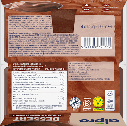 Pflanzliches Dessert Schokolade alpro
