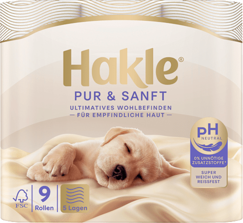 Toilettenpapier Pur & Sanft 5-lagig (9x125 Blatt) Hakle