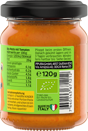 Pesto Rosso Mild Kinder PPURA