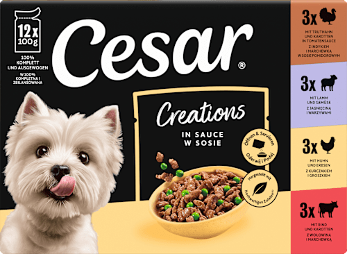 Nassfutter Hund Creations in Sauce, Mulitpack (12x100 g) Cesar