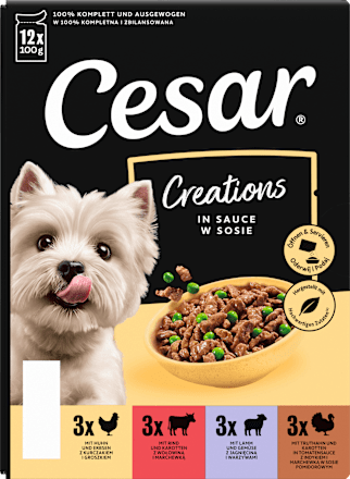 Nassfutter Hund Creations in Sauce, Mulitpack (12x100 g) Cesar