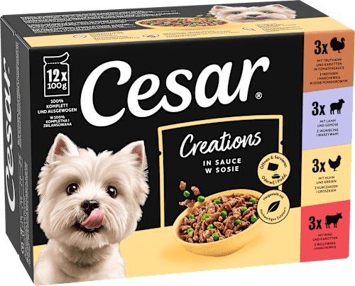 Nassfutter Hund Creations in Sauce, Mulitpack (12x100 g) Cesar