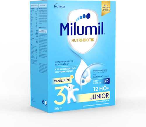 Nutri-Biotik 3 Junior vaníliaízű tejalapú italpor 12 hónapos kortól Milumil