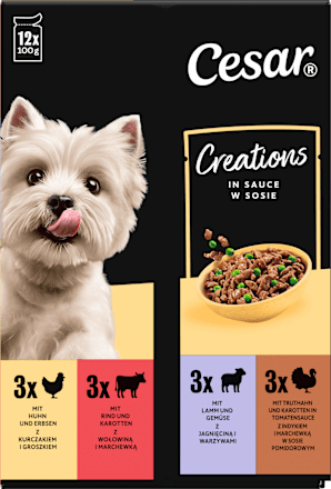 Nassfutter Hund Creations in Sauce, Mulitpack (12x100 g) Cesar
