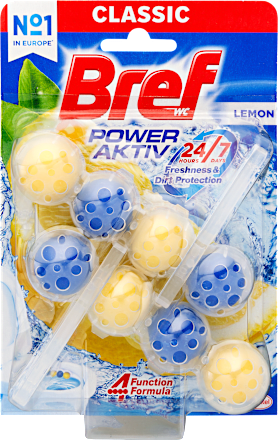 Wc tisztító blokk Power Aktiv Lemon (2 x 50g) Bref