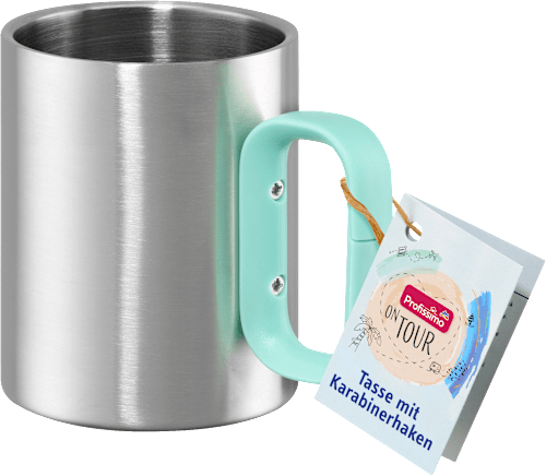 Tasse mit Karabinerhaken grün on tour Profissimo