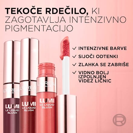Tekoče rdečilo za lica LUMI, 645 Berry Glow L'ORÉAL PARiS