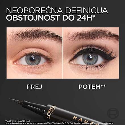 Tekoče črtalo za oči Haute Precision, 010 Noir Silk L'ORÉAL PARiS