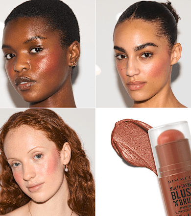 Kremno rdečilo v stiku Blush'N'Brush, 300 Nearly Suede RIMMEL LONDON
