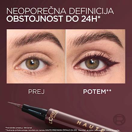 Tekoče črtalo za oči Haute Precision, 50 Bordeaux Cashmere L'ORÉAL PARiS