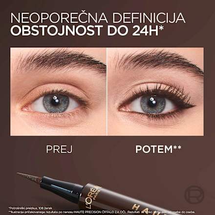 Tekoče črtalo za oči Haute Precision, 020 Brun Leather L'ORÉAL PARiS